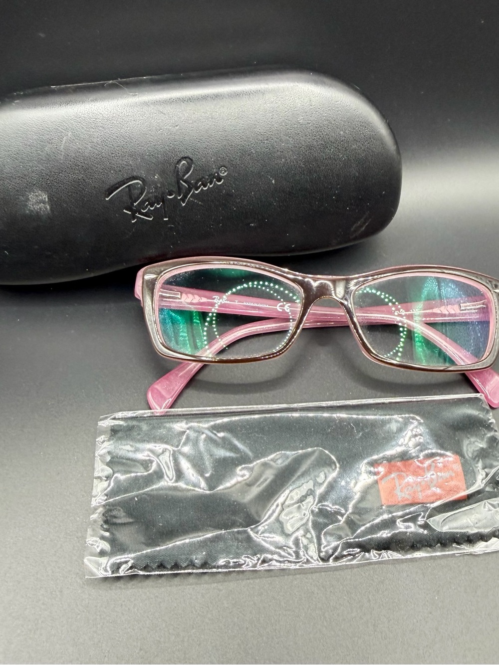 Ray-Ban RB 5255 2126 Womens Eyeglasses Frames Black Pink 51-16-135 Rectangular